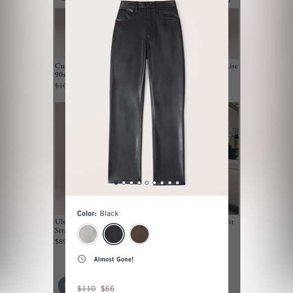 Abercrombie Leather 90s Straight Pant - Picture 1 of 3